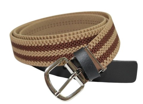 Pasek Gumowa Plecionka Polska Galanteria (PL) XXL Rozciągliwy BRĄZOWY 30 mm Klamra Tradycyjna Uniwersalny Zakres Zapinania