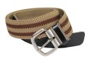 Pasek Gumowa Plecionka Polska Galanteria (PL) XXL Rozciągliwy BRĄZOWY 40 mm Klamra Tradycyjna Uniwersalny Zakres Zapinania