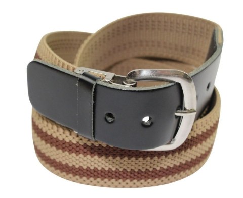 Pasek Gumowa Plecionka Polska Galanteria (PL) XXL Rozciągliwy BRĄZOWY 40 mm Klamra Tradycyjna Uniwersalny Zakres Zapinania