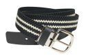 Pasek Gumowa Plecionka Polska Galanteria (PL) XXL Rozciągliwy CZARNO-BIAŁY 30 mm Klamra Tradycyjna Uniwersalny Zakres Zapinania