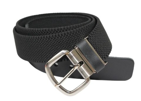 Pasek Gumowa Plecionka Polska Galanteria (PL) XXL Rozciągliwy CZARNY 40 mm Klamra Tradycyjna Uniwersalny Zakres Zapinania