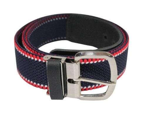 Pasek Gumowa Plecionka Polska Galanteria (PL) XXL Rozciągliwy GRANATOWY CZERWONA BIAŁA NITKA 40 mm Uniwersalny Zakres Zapinania