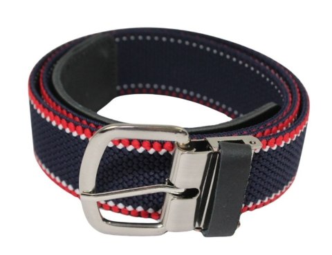 Pasek Gumowa Plecionka Polska Galanteria (PL) XXL Rozciągliwy GRANATOWY CZERWONA BIAŁA NITKA 40 mm Uniwersalny Zakres Zapinania