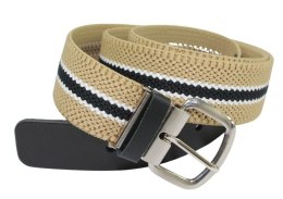 Pasek Gumowa Plecionka Polska Galanteria (PL) XXL Rozciągliwy KREMOWO CZARNO BIAŁY 40 mm Uniwersalny Zakres Zapinania
