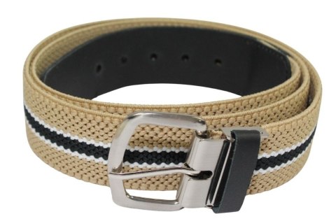 Pasek Gumowa Plecionka Polska Galanteria (PL) XXL Rozciągliwy KREMOWO CZARNO BIAŁY 40 mm Uniwersalny Zakres Zapinania