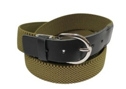 Pasek Gumowa Plecionka Polska Galanteria (PL) XXL Rozciągliwy OLIWKOWY 30 mm Klamra Tradycyjna Uniwersalny Zakres Zapinania