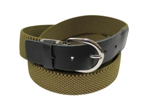 Pasek Gumowa Plecionka Polska Galanteria (PL) XXL Rozciągliwy OLIWKOWY 30 mm Klamra Tradycyjna Uniwersalny Zakres Zapinania