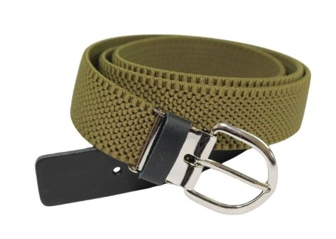Pasek Gumowa Plecionka Polska Galanteria (PL) XXL Rozciągliwy OLIWKOWY 30 mm Klamra Tradycyjna Uniwersalny Zakres Zapinania