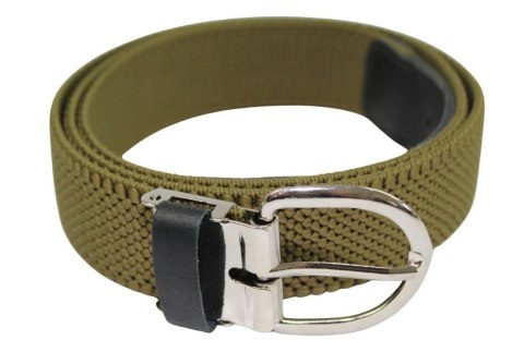 Pasek Gumowa Plecionka Polska Galanteria (PL) XXL Rozciągliwy OLIWKOWY 30 mm Klamra Tradycyjna Uniwersalny Zakres Zapinania