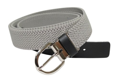 Pasek Gumowa Plecionka Polska Galanteria (PL) XXL Rozciągliwy  POPIELATY 30 mm Klamra Tradycyjna Uniwersalny Zakres Zapinania