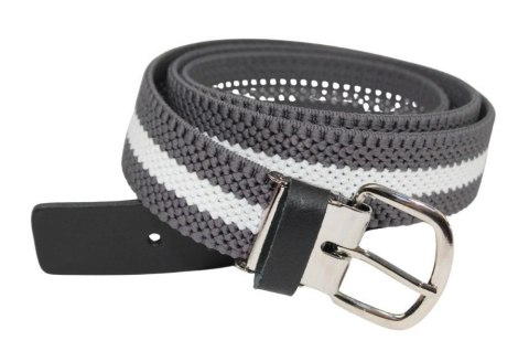 Pasek Gumowa Plecionka Polska Galanteria (PL) XXL Rozciągliwy SZARO-BIAŁY 30 mm Klamra Tradycyjna Uniwersalny Zakres Zapinania