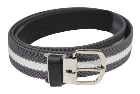Pasek Gumowa Plecionka Polska Galanteria (PL) XXL Rozciągliwy SZARO-BIAŁY 30 mm Klamra Tradycyjna Uniwersalny Zakres Zapinania