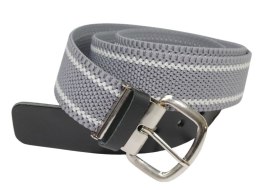 Pasek Gumowa Plecionka Polska Galanteria (PL) XXL Rozciągliwy SZARO-BIAŁY 40 mm Klamra Tradycyjna Uniwersalny Zakres Zapinania