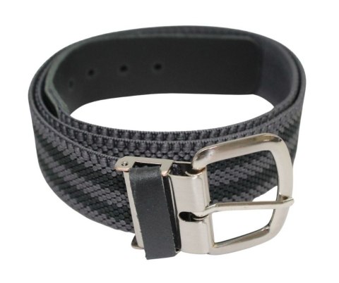 Pasek Gumowa Plecionka Polska Galanteria (PL) XXL Rozciągliwy SZARO-CZARNY 40 mm Klamra Tradycyjna Uniwersalny Zakres Zapinania