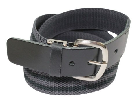 Pasek Gumowa Plecionka Polska Galanteria (PL) XXL Rozciągliwy SZARO-CZARNY 40 mm Klamra Tradycyjna Uniwersalny Zakres Zapinania