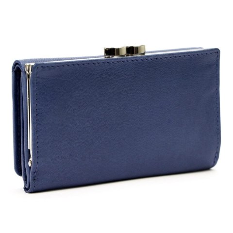 Portfel Damski Skórzany El Forest (PL) Skóra Bydlęca Klamra 14 cm RFID 948 47 GRANATOWY 14,5 x 9 x 2,5 [cm]