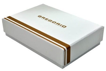 Portfel Damski Skórzany GREGORIO Długi Max Z Klamrą Lakierowany BTS-100 SZARY RFID 18,5 x 9,5 x 3,5 [cm]