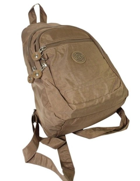 Praktyczny Plecak Materiałowy Kresz Wodoodporny BAG STREET 2257 BRĄZOWY 35 x 21 x 12 [cm]
