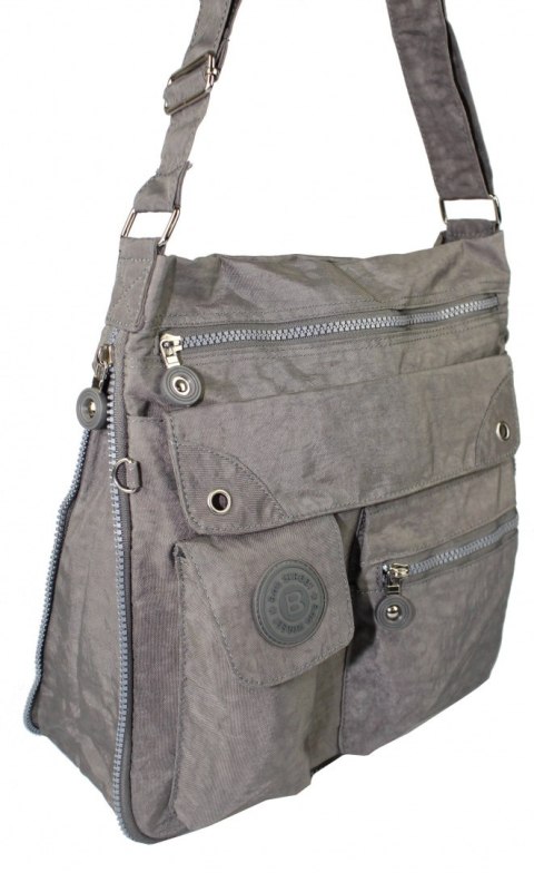 Stylowa Lekka Materiałowa Torba Średnia Kwadrat Listonoszka Na Ramię Bag Street NR 2221 SZARY Stylowa Lekka Materiałowa Torba Średnia Kwadrat Listonoszka Na Ramię Bag Street NR 2221 SZARY