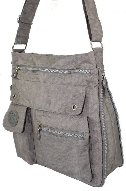 Stylowa Lekka Materiałowa Torba Średnia Kwadrat Listonoszka Na Ramię Bag Street NR 2221 SZARY Stylowa Lekka Materiałowa Torba Średnia Kwadrat Listonoszka Na Ramię Bag Street NR 2221 SZARY