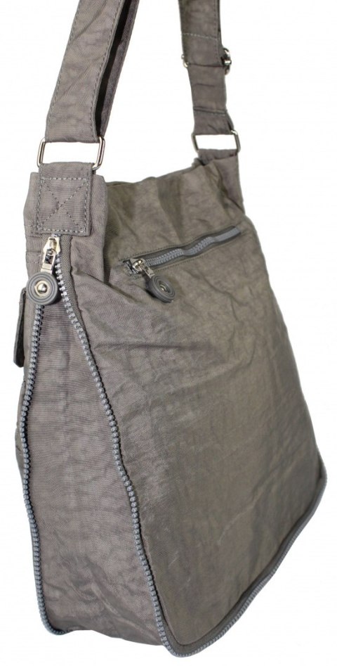 Stylowa Lekka Materiałowa Torba Średnia Kwadrat Listonoszka Na Ramię Bag Street NR 2221 SZARY Stylowa Lekka Materiałowa Torba Średnia Kwadrat Listonoszka Na Ramię Bag Street NR 2221 SZARY