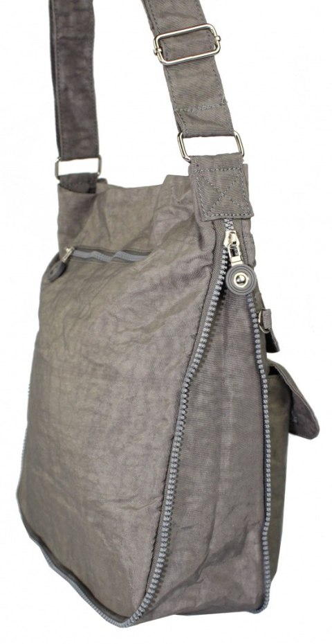 Stylowa Lekka Materiałowa Torba Średnia Kwadrat Listonoszka Na Ramię Bag Street NR 2221 SZARY Stylowa Lekka Materiałowa Torba Średnia Kwadrat Listonoszka Na Ramię Bag Street NR 2221 SZARY