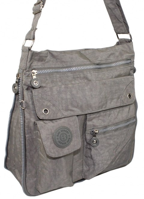 Stylowa Lekka Materiałowa Torba Średnia Kwadrat Listonoszka Na Ramię Bag Street NR 2221 SZARY Stylowa Lekka Materiałowa Torba Średnia Kwadrat Listonoszka Na Ramię Bag Street NR 2221 SZARY
