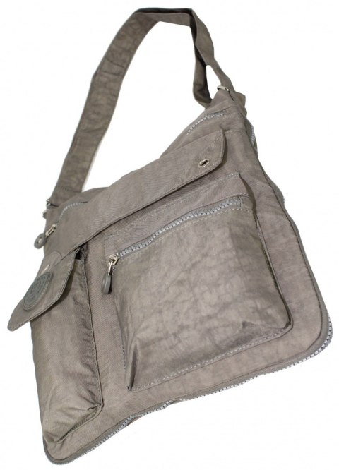 Stylowa Lekka Materiałowa Torba Średnia Kwadrat Listonoszka Na Ramię Bag Street NR 2221 SZARY Stylowa Lekka Materiałowa Torba Średnia Kwadrat Listonoszka Na Ramię Bag Street NR 2221 SZARY