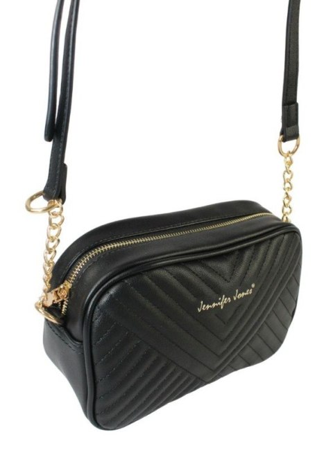 Stylowa Torebka Jennifer Jones Ze Skóry Włoskiej Ekologicznej 3134 CZARNA 14 x 24 x 9 [cm]