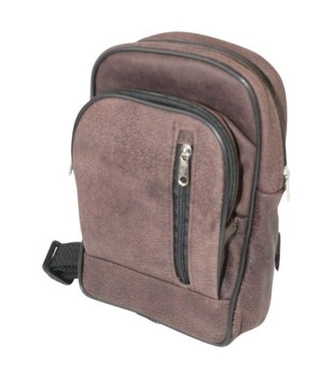 Torba Skórzana Na Ramię Nerka Noszona Na Skos GRETOS (PL) Praktyczna I Wygodna Czekoladowa 26 x 17 x 6 [cm]