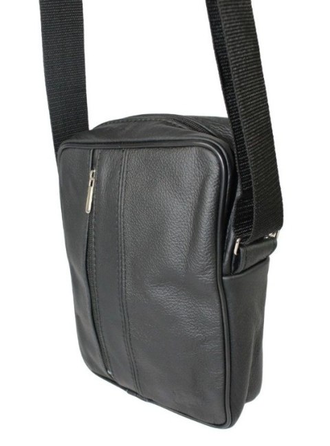 Torba męska skórzana GRETOS MAROUS (PL) CZARNA Pionowa 25 x 17 x 6 [cm]