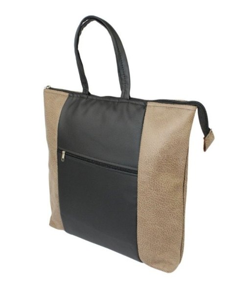 Torebka Na Zakupy Antoszczyk (PL) MARTA Ze Skóry Naturalnej Model Duży 41 x 38 x 8 [cm] BRĄZOWY Z CZARNYM