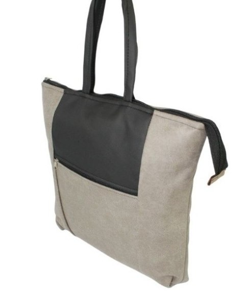 Torebka Na Zakupy Antoszczyk (PL) MARTA Ze Skóry Naturalnej Model Duży 41 x 38 x 8 [cm] CAPPUCINO Z CZARNYM