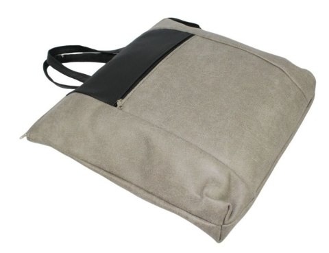 Torebka Na Zakupy Antoszczyk (PL) MARTA Ze Skóry Naturalnej Model Duży 41 x 38 x 8 [cm] CAPPUCINO Z CZARNYM