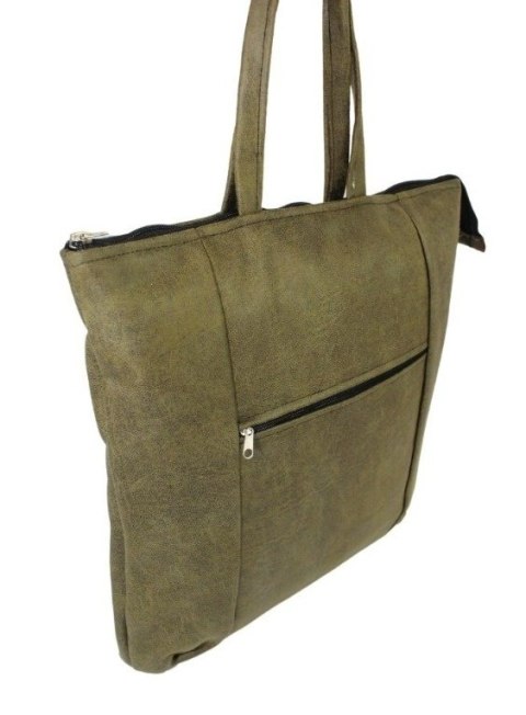 Torebka Na Zakupy Antoszczyk (PL) MARTA Ze Skóry Naturalnej Model Duży 41 x 38 x 8 [cm] OLIWKOWY