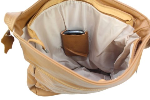 Torebka Skórzana MAGRE (PL) ŻANETA Skóra Naturalna JASNY BRĄZOWY