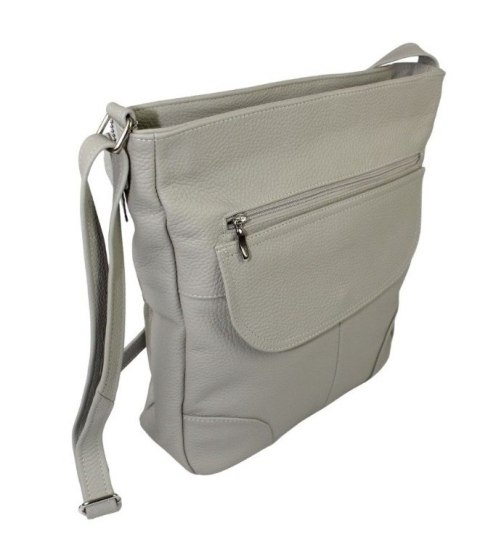 Torebka Skórzana MAGRE (PL) ŻANETA Skóra Naturalna JASNY POPIELATY