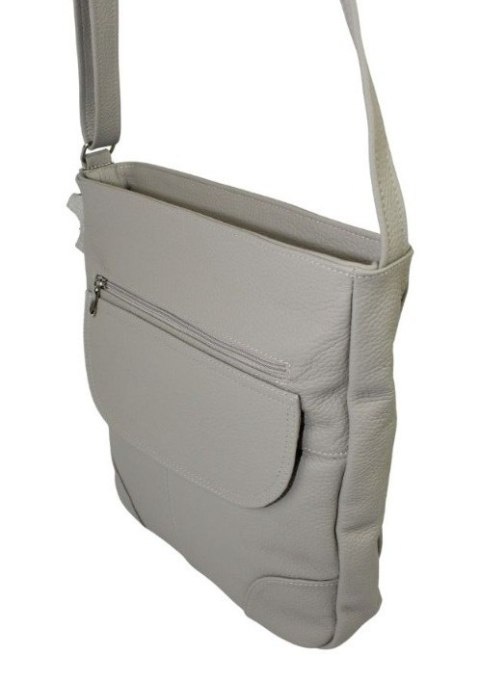 Torebka Skórzana MAGRE (PL) ŻANETA Skóra Naturalna JASNY POPIELATY