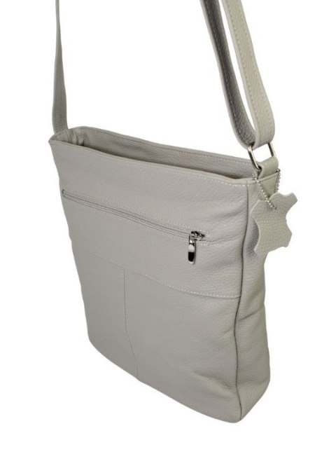 Torebka Skórzana MAGRE (PL) ŻANETA Skóra Naturalna JASNY POPIELATY