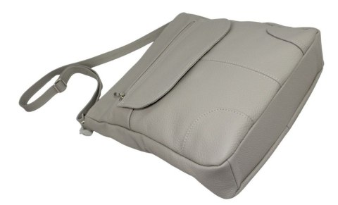 Torebka Skórzana MAGRE (PL) ŻANETA Skóra Naturalna JASNY POPIELATY