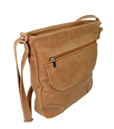 Torebka Skórzana MAGRE (PL) ŻANETA Skóra Naturalna SUROWA SKÓRA KARMEL Tekstura  