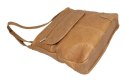 Torebka Skórzana MAGRE (PL) ŻANETA Skóra Naturalna SUROWA SKÓRA KARMEL Tekstura  