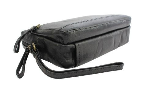 Ekskluzywna Saszetka Premium Męska Skórzana El Forrest MB09 61 Skóra Naturalna Bydlęca CZARNA 23 x 16 x 8 [cm]