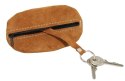 Etui Na Klucze Kluczówka Duża Jeden Zamek WIREX (PL) Skóra Naturalna Zamszowa DELUX "JAJO" 13 x 7,5 [cm]