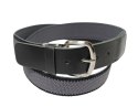 Pasek Gumowa Plecionka Polska Galanteria (PL) Super Rozciągliwy 40 mm Klamra Tradycyjna Szeroki Zakres Zapinania SZARY Z CZARNYM