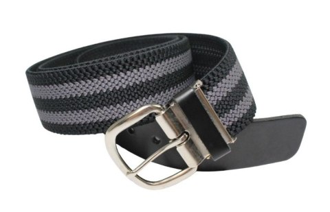 Pasek Gumowa Plecionka Polska Galanteria (PL) Super Rozciągliwy 40 mm Klamra Tradycyjna Szeroki Zakres Zapinania SZARY/CZARNY