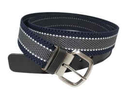 Pasek Gumowa Plecionka Polska Galanteria (PL) Super Rozciągliwy 40 mm Klamra Tradycyjna Szeroki Zakres Zapinania SZARY/GRANAT