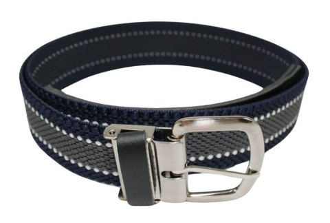 Pasek Gumowa Plecionka Polska Galanteria (PL) Super Rozciągliwy 40 mm Klamra Tradycyjna Szeroki Zakres Zapinania SZARY/GRANAT