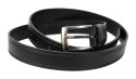 Pasek Męski Skórzany PAS-MAX (PL) "IMITACJA SZYCIA" Skóra Licowa EXTRA 30 mm CZARNY
