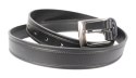 Pasek Męski Skórzany PAS-MAX (PL) "IMITACJA SZYCIA" Skóra Licowa EXTRA 30 mm CZARNY
